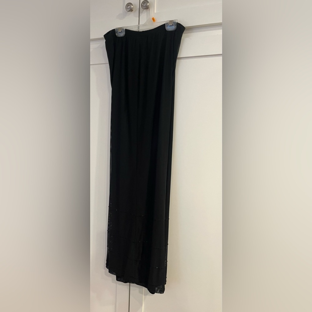 EUC Sandra Darren party Palazzo pants with bugle bead trim.
